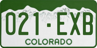 CO license plate 021EXB