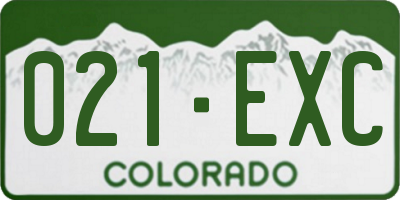 CO license plate 021EXC