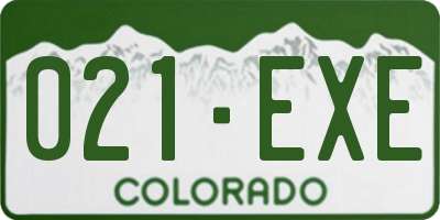 CO license plate 021EXE