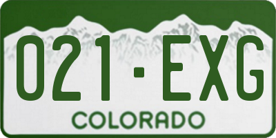 CO license plate 021EXG
