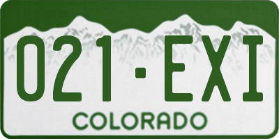 CO license plate 021EXI