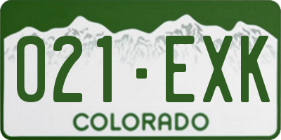 CO license plate 021EXK