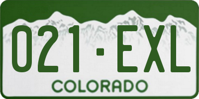 CO license plate 021EXL