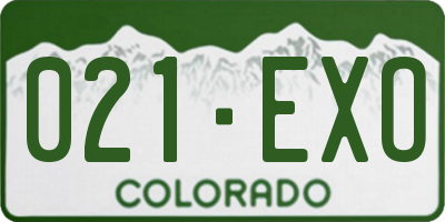 CO license plate 021EXO