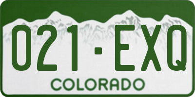 CO license plate 021EXQ