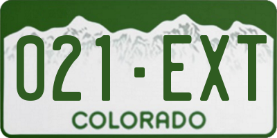 CO license plate 021EXT