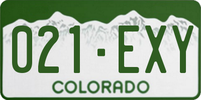 CO license plate 021EXY
