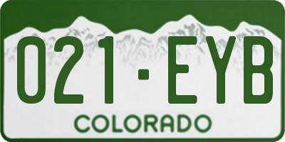 CO license plate 021EYB
