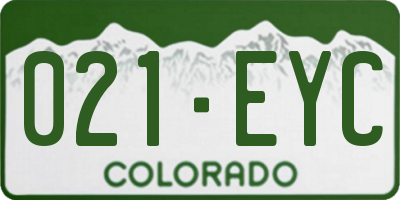 CO license plate 021EYC