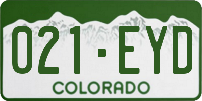 CO license plate 021EYD