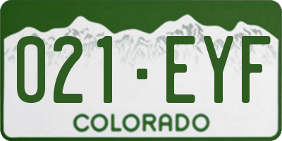 CO license plate 021EYF
