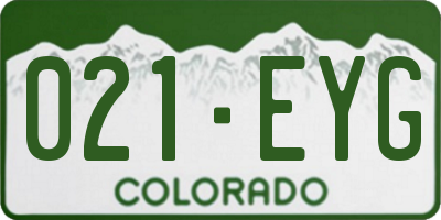 CO license plate 021EYG