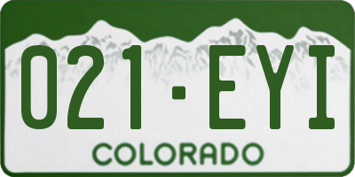 CO license plate 021EYI