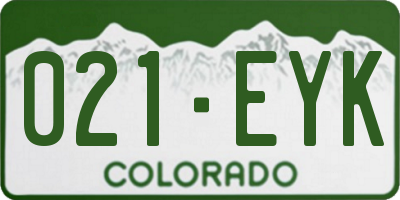 CO license plate 021EYK