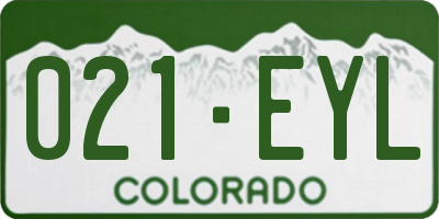 CO license plate 021EYL