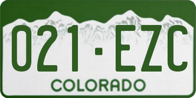 CO license plate 021EZC