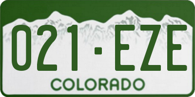 CO license plate 021EZE