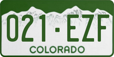 CO license plate 021EZF