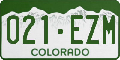 CO license plate 021EZM