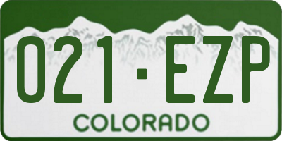 CO license plate 021EZP