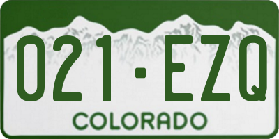 CO license plate 021EZQ