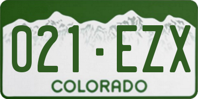 CO license plate 021EZX