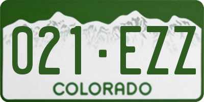 CO license plate 021EZZ
