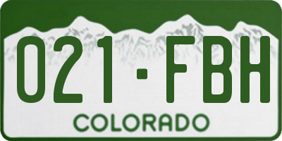 CO license plate 021FBH