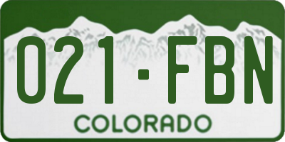 CO license plate 021FBN