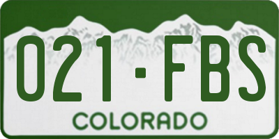 CO license plate 021FBS
