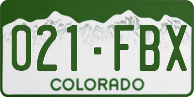 CO license plate 021FBX