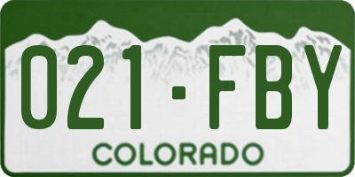 CO license plate 021FBY