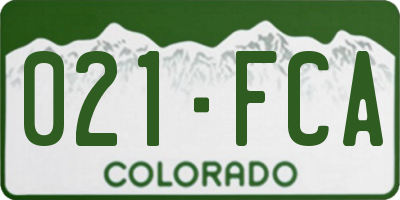 CO license plate 021FCA