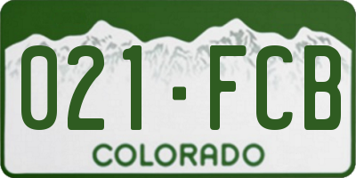 CO license plate 021FCB