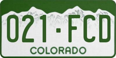 CO license plate 021FCD