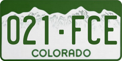 CO license plate 021FCE