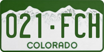 CO license plate 021FCH