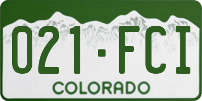CO license plate 021FCI