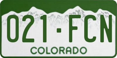 CO license plate 021FCN