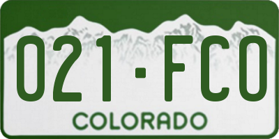 CO license plate 021FCO