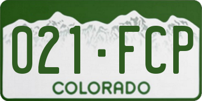CO license plate 021FCP