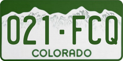 CO license plate 021FCQ