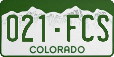 CO license plate 021FCS