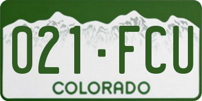 CO license plate 021FCU