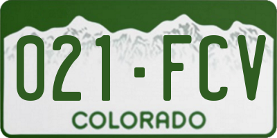 CO license plate 021FCV