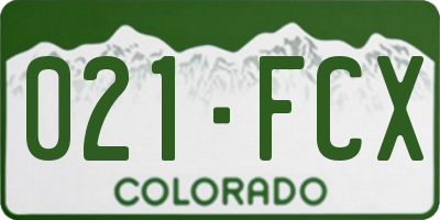 CO license plate 021FCX