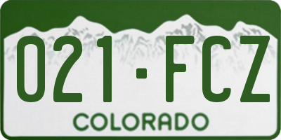 CO license plate 021FCZ
