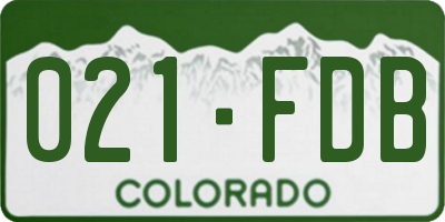 CO license plate 021FDB