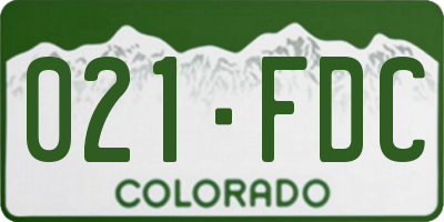 CO license plate 021FDC