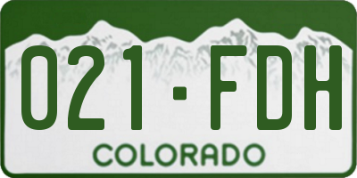 CO license plate 021FDH